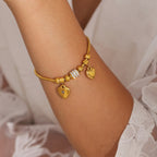 18K Gold-Plated Bracelet Rhinestone Heart Charm Women Stainless steel Jewelry Gold One Size d4ffe371-d41c-4abb-a8ed-613d9f9fab0f-Max Trendsi