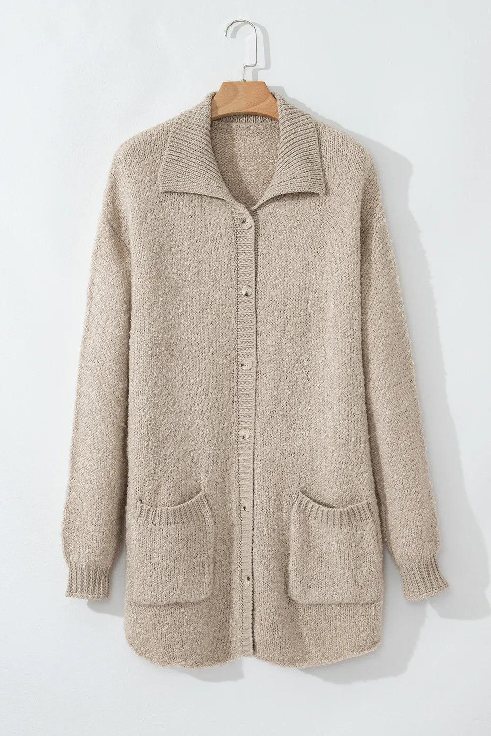 Pocketed Cardigan Button Up Long Sleeve Acrylic Soft Warm Knit Outwear d54ac23e-1c5a-4ebb-833a-9eee31617c15-Max Trendsi
