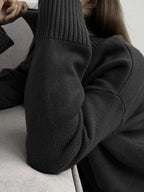 Women Sweater Side Slit Turtleneck Drop Shoulder Long Sleeve Soft Pullover d55ab3ff-a895-4ceb-bf9f-5349e91f1608-Max Trendsi