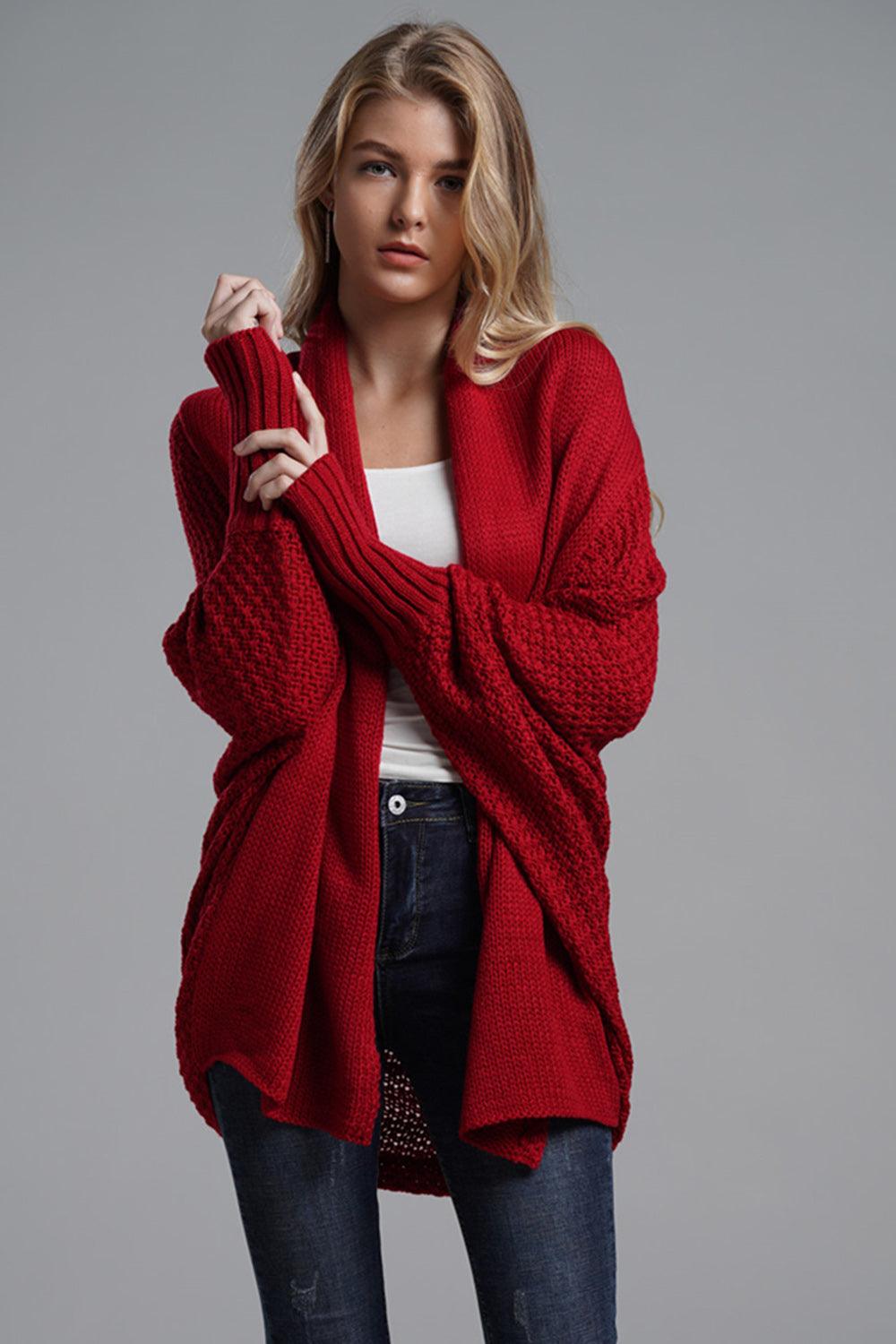 Knit Cardigan Oversized Batwing Long Sleeve Open for Women Deep Red One Size d57b134b-090e-4c60-a0ce-2238e0466c10-Max_68e2de52-dada-463e-b441-12f8de7e8105 Trendsi