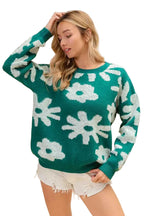 BiBi Flower Pattern Long Sleeves Sweater Top