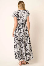 Mittoshop Top and Skirt Set Tropical Print Black Ruffled Maxi Floral d58aed2102074710a6be45377726913d-Max-Origin Trendsi