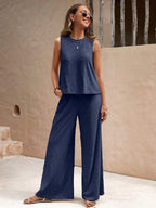 Outfit Set Round Neck Sleeveless Top and Wide Leg Pants Set d58c5332-0274-4360-8fdf-54ed852f5bd7-Max Trendsi