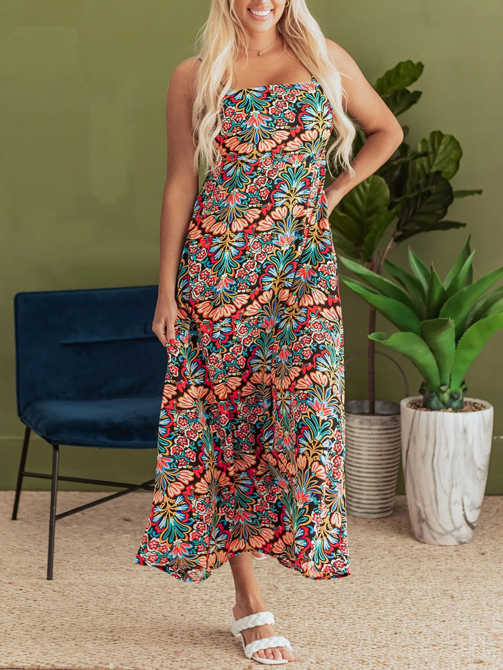 Floral Maxi Dress Thin Straps High Waist Halter Oversized d58cda4f-22d4-4b25-8dee-b1c10f834301-Max-Origin Trendsi