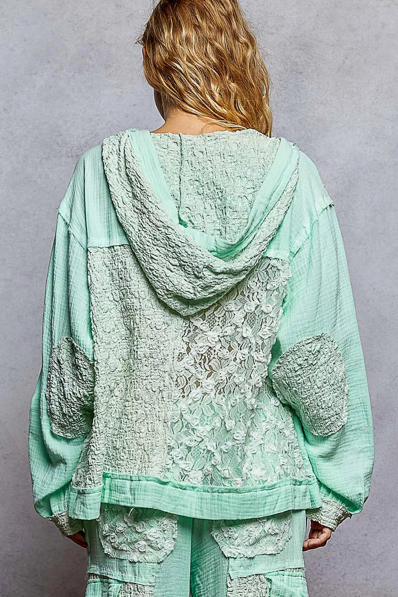 POL Woemens Jacket Exposed Seam Mint Blue Hooded with Floral Lace Detail d59c6681-ea83-41cf-9ce5-4dfe30e6614b-Max-Origin Trendsi