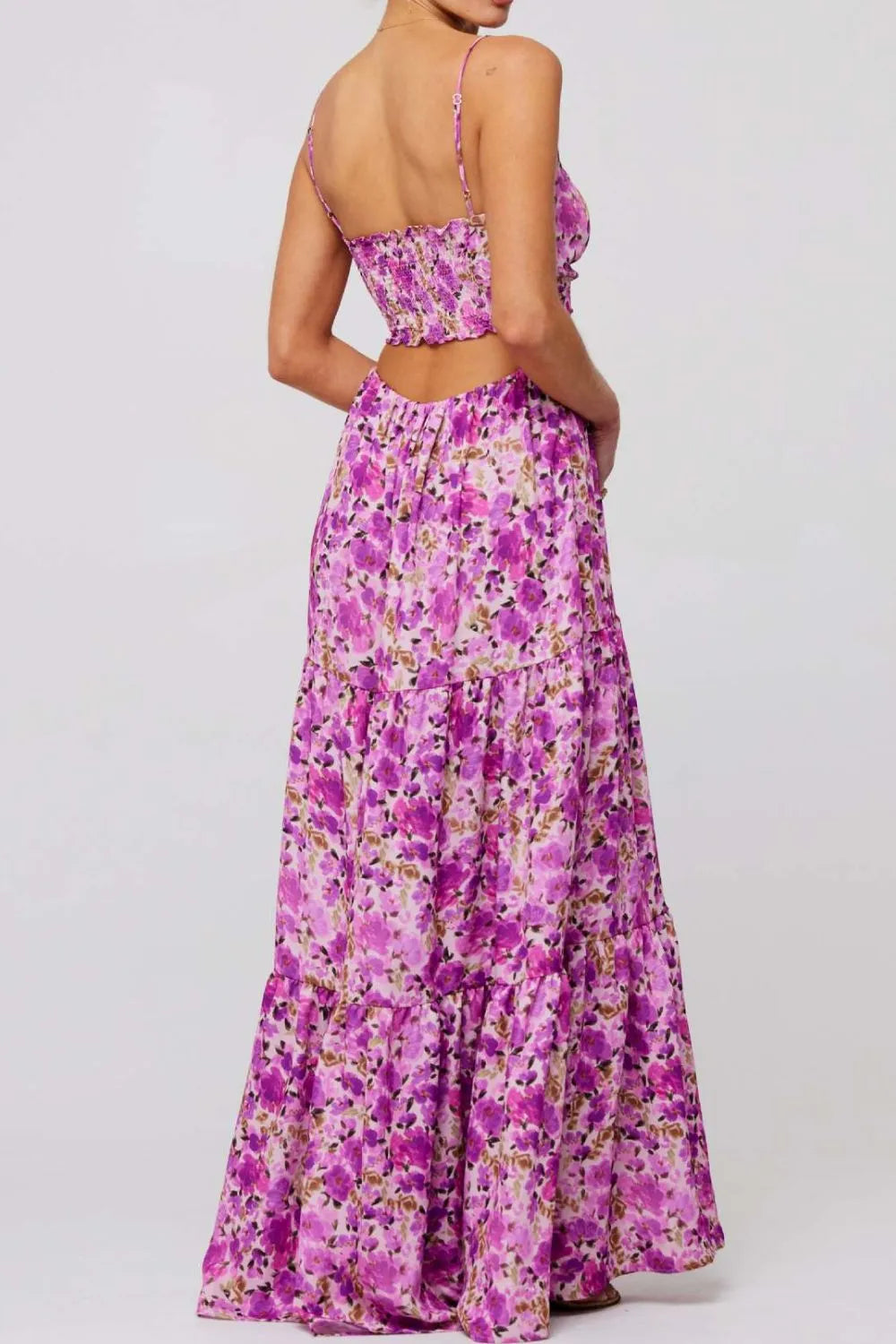 Maxi Dress Floral Print Tie Front Cutout Tiered Ruffle Party Dresses d5bb4c03-e465-4cab-b42d-2e9ae7b3f3b1-Max-Origin Trendsi