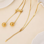 18K Gold-Plated Necklace Titanium Steel Hollow Bead Chain d5db2f47-0ca2-4978-976b-59a49fcd35ba-Max Trendsi
