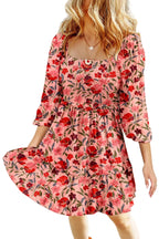 Floral Print Smocked Mini Dress