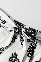 Women's White Tied Shorts Black Floral Printed High Waisted d69d767f-916e-443f-b509-6e019e2247d0-Max-Origin Trendsi