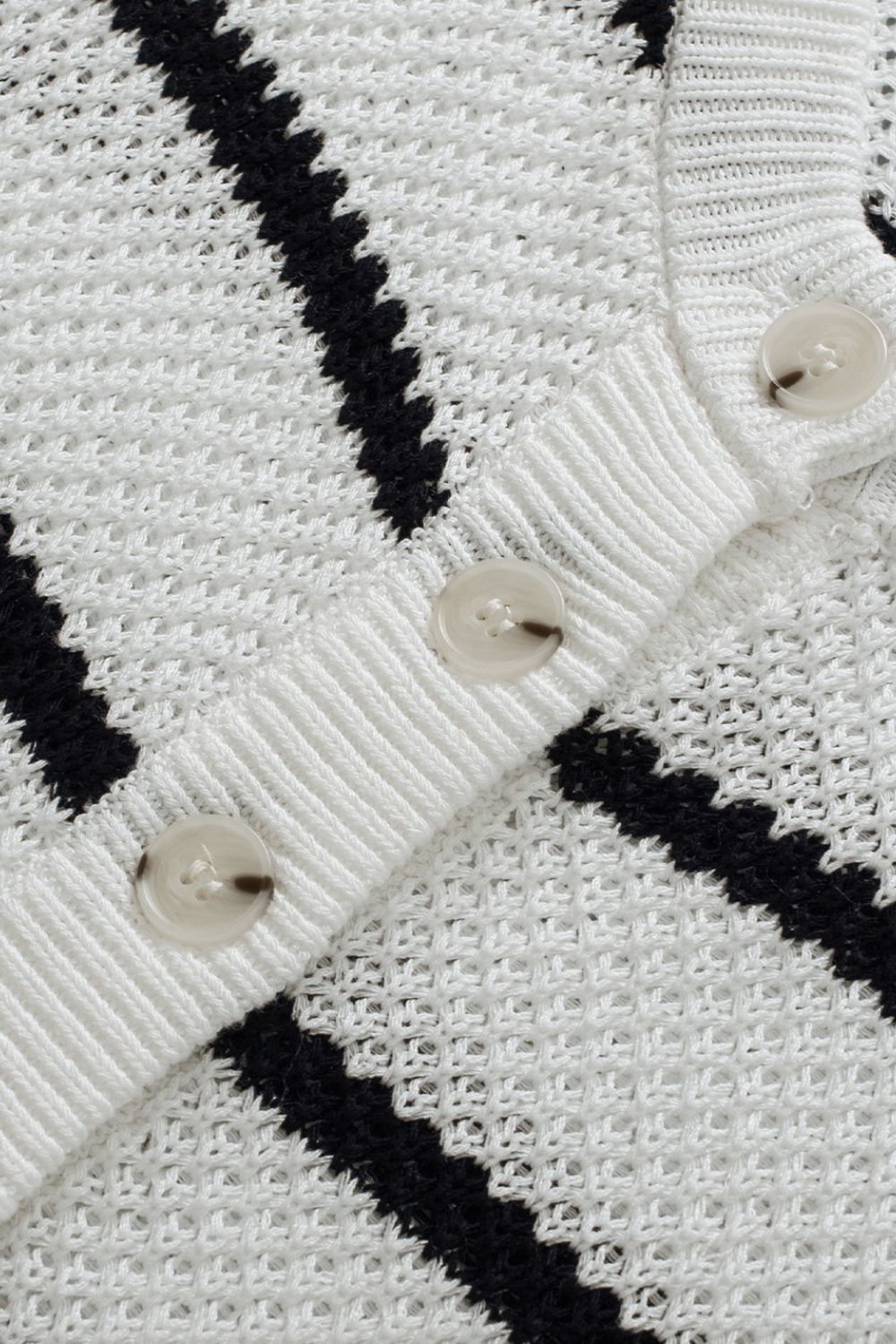 Stripe Knit Top Women's Collared Button Drop Shoulder Side Slit Long Sleeve d6a0f198-ab9e-49d9-bbbc-11d4cf0130b2-Max Trendsi