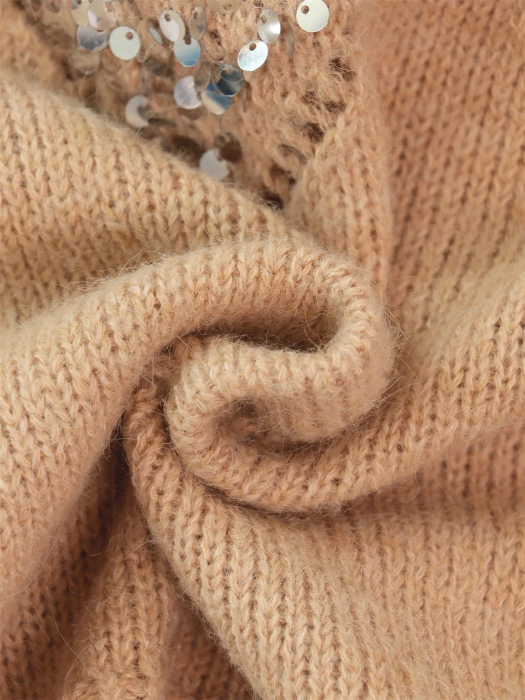 Women's Sweater Sequined Diamond Pattern Oversized Knitwear d6cf23c6160244a99bdc156dd1b9bf3e-Max-Origin Trendsi