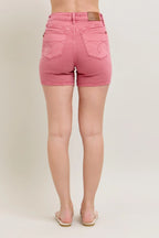 Judy Blue Women's Shorts Pink Denim Back Embroidery Pockets d6d96954aaef4aba85f019725d912143-Max-Origin Trendsi