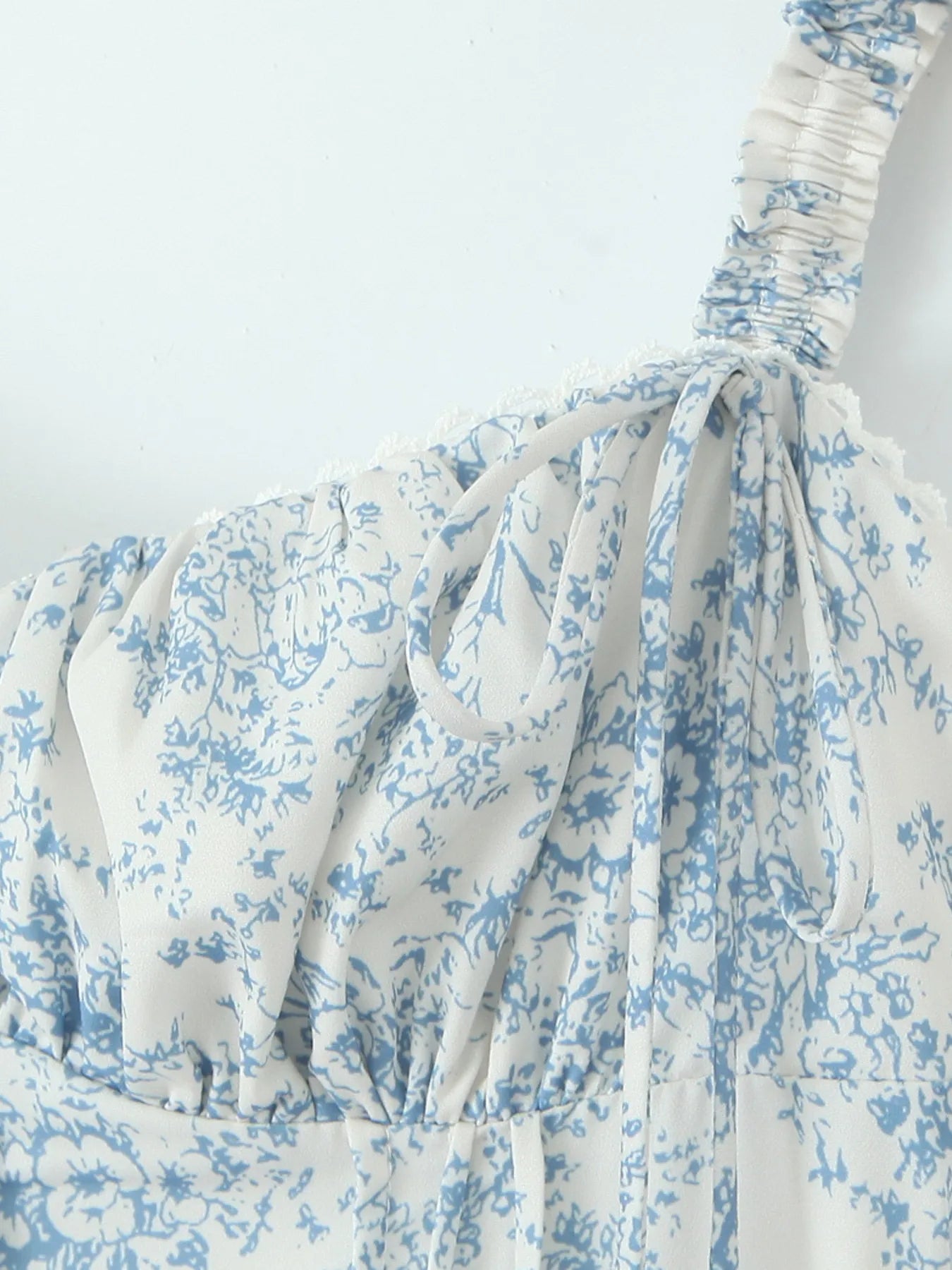 Midi Cami Dress Floral Print Light Blue Smocked Lace Up Buttoned d6fa3bcb40584abe9f5a0c8d39e6f54b-Max-Origin Trendsi