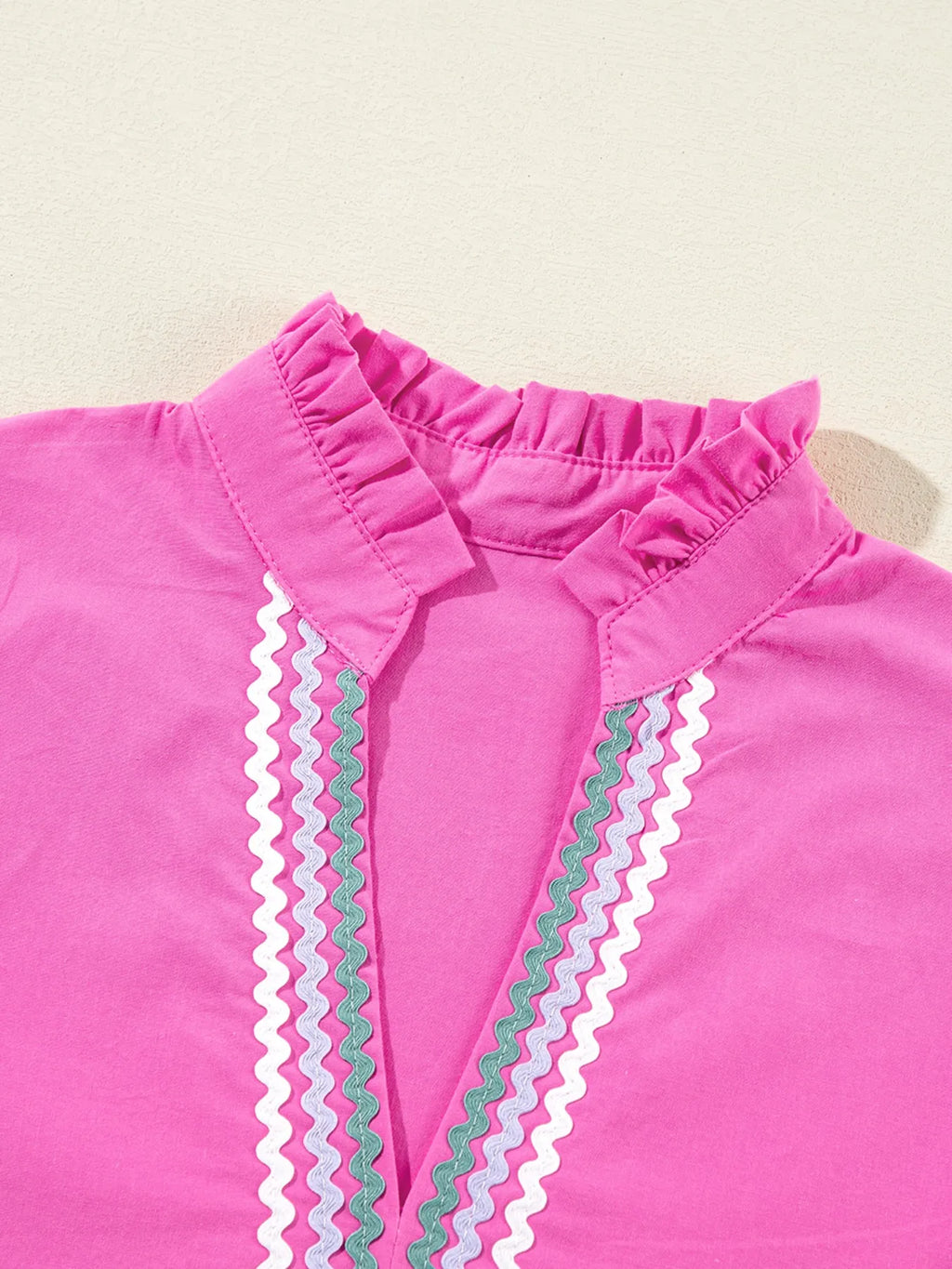 Ric Rac Mini Dress Ruffled Hot Pink Colorblock Flutter Sleeve Tiered Dress d7093424-c562-4ebd-a747-0ec2f8e731af-Max-Origin Trendsi