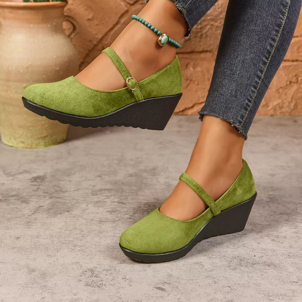 Women's Loafers Faux Suede Round Toe Wedge High Heels Shoes d78eb0a9ce024a2d94343c3bd64e92dd-Max-Origin Trendsi