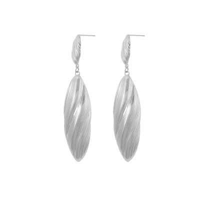 Dangle Earrings Elegant Stainless Steel 18K gold-plated Long Leaf Jewelry Silver One Size d7d021c6-6e1c-4736-b7fc-4d2467eb59ca-Min Trendsi