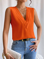 Cami Tank Top Women's V-Neck Pleated Sleeveless Elegant Blouse d8043ffc-be2c-4b50-9628-f01fff155441-Max-Origin Trendsi
