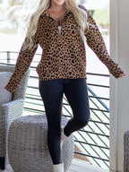 Womens Sweatshirt Leopard Print Quarter Zip Top d8123ebd-39c7-41b7-8751-31870d3ffcb2-Max-Origin Trendsi