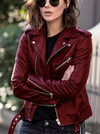 Women's Pu Leather Motorcycle Biker Jacket Zip Up Pocketed Outwear d84ebe25c9c34d9db67a15f3525a9d0d-Max-Origin Trendsi