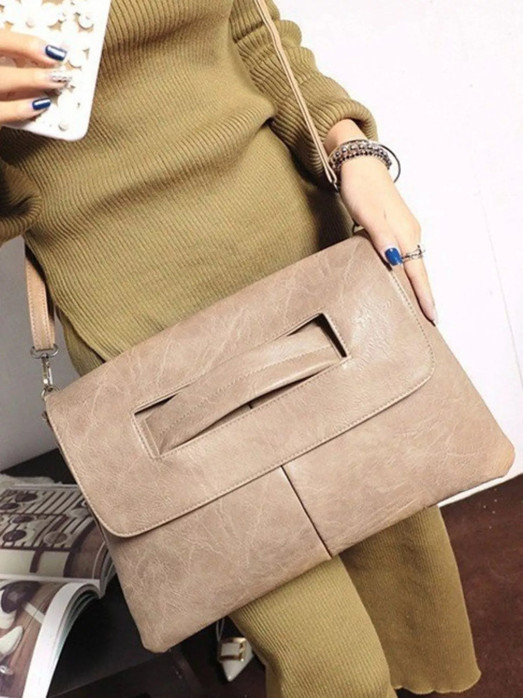 Women's Crossbody Bag PU Leather Square Medium Tan Handbag Tan One Size d85af9f1-daef-4b42-b9b2-bb754f48599f-Max-Origin Trendsi
