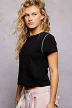 POL Contrast Stitching Round Neck Short Sleeve T-Shirt d8628189-71e3-44f7-87c5-0b33be960cdd-Max-Origin Trendsi
