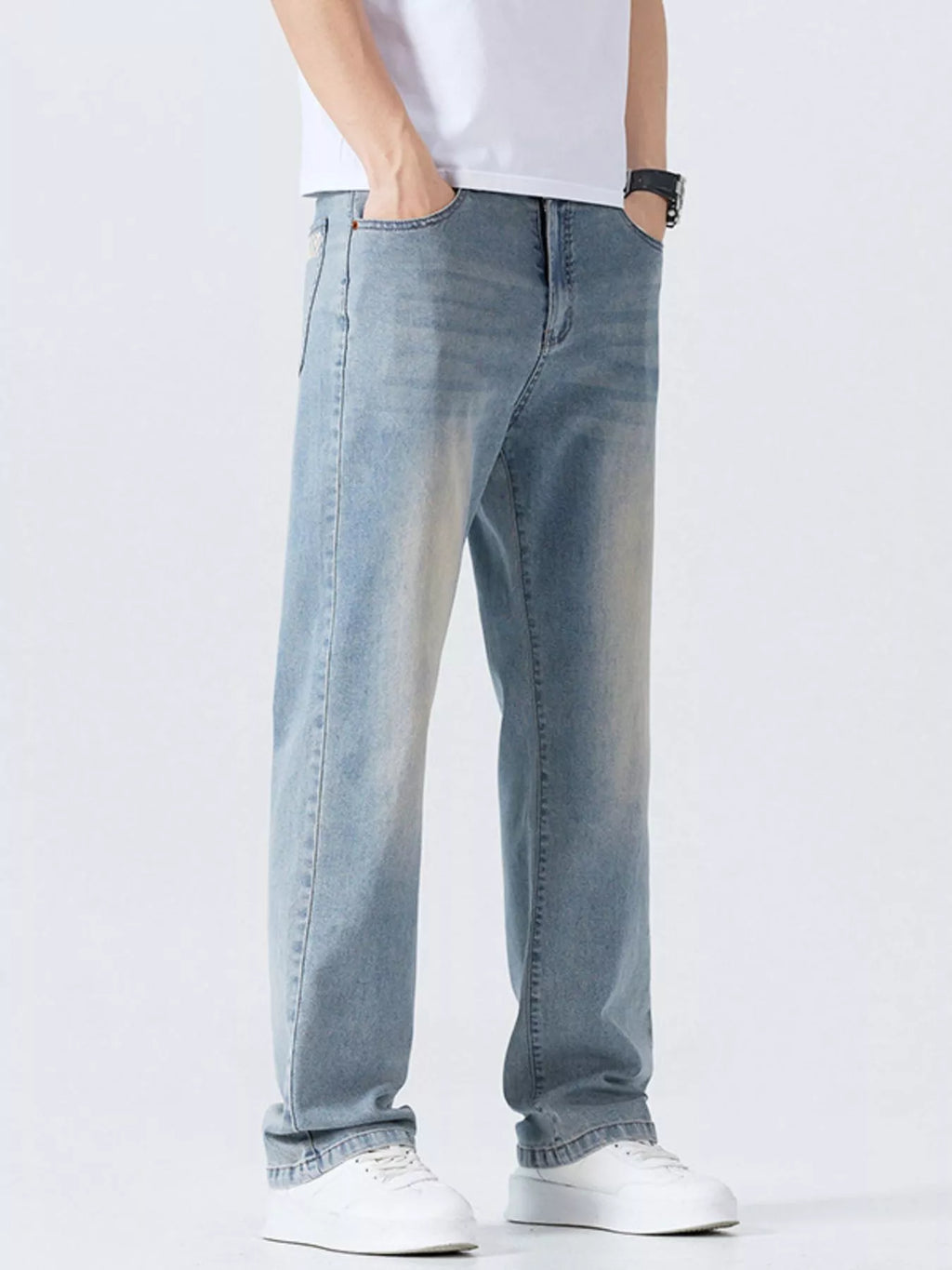 Men's Jeans Light Blue Wash Loose Fit Denim Pants d86d115d-816e-4942-b814-7642f3d25a6e-Max-Origin Trendsi