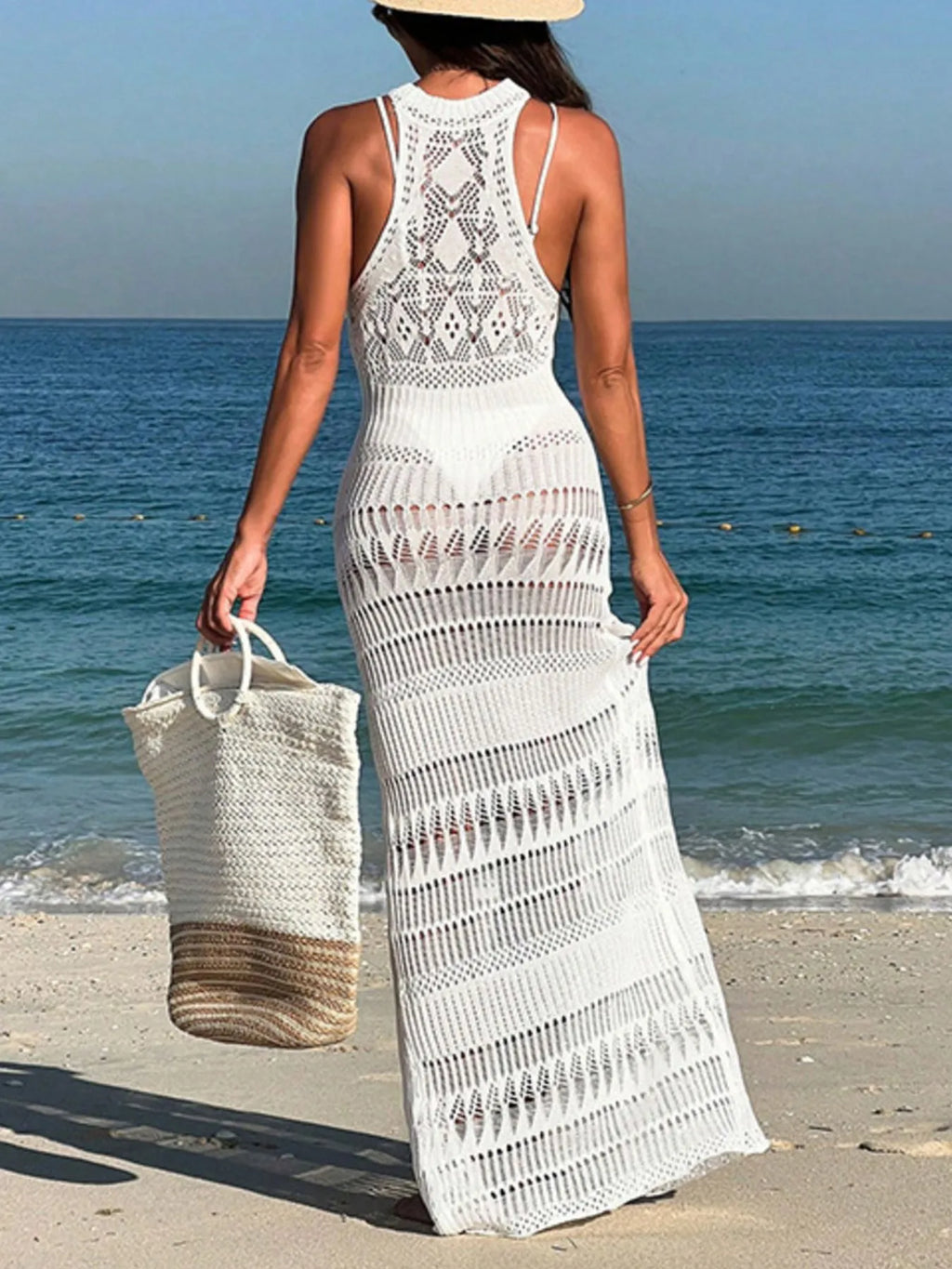 Cover-Up Maxi Dress Crochet White Sleeveless Split Cutout Beach Dresses d870d8b9-3c17-42aa-bc7d-080c8f17b59b-Max-Origin Trendsi