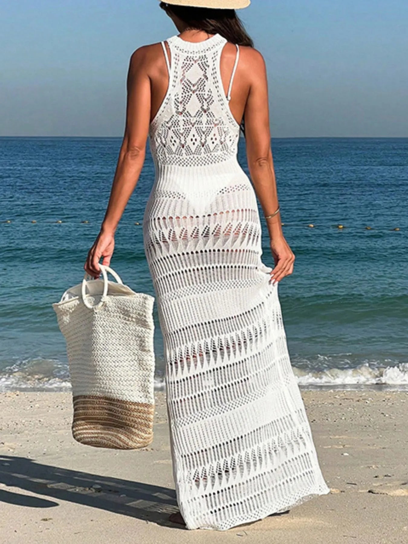 Cover-Up Maxi Dress Crochet White Sleeveless Split Cutout Beach Dresses d870d8b9-3c17-42aa-bc7d-080c8f17b59b-Max-Origin Trendsi