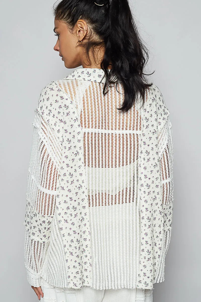 POL Shirt White Floral Crochet Patchwork Long Sleeve Top d8841507-746d-4554-bfb2-020e85f3f5f8-Max-Origin Trendsi