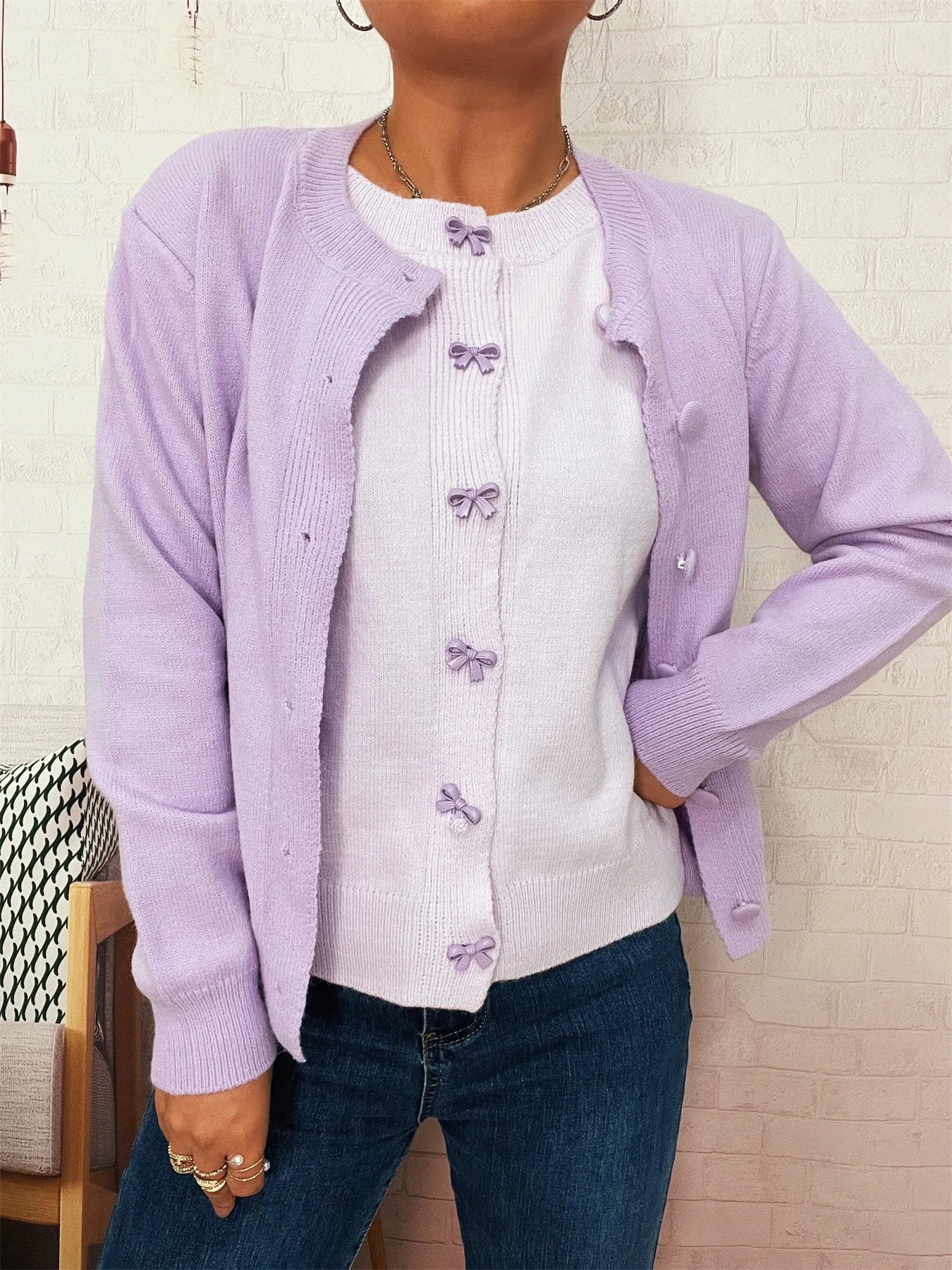 Women's Cardigan Button-Up Long Sleeve Embroidered Knit d8dfe8511f16482792941648963cb8ea-Max-Origin Trendsi