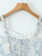 Midi Cami Dress Floral Print Light Blue Smocked Lace Up Buttoned d8ed157878854e6181b9087f1e01dbe2-Max-Origin Trendsi
