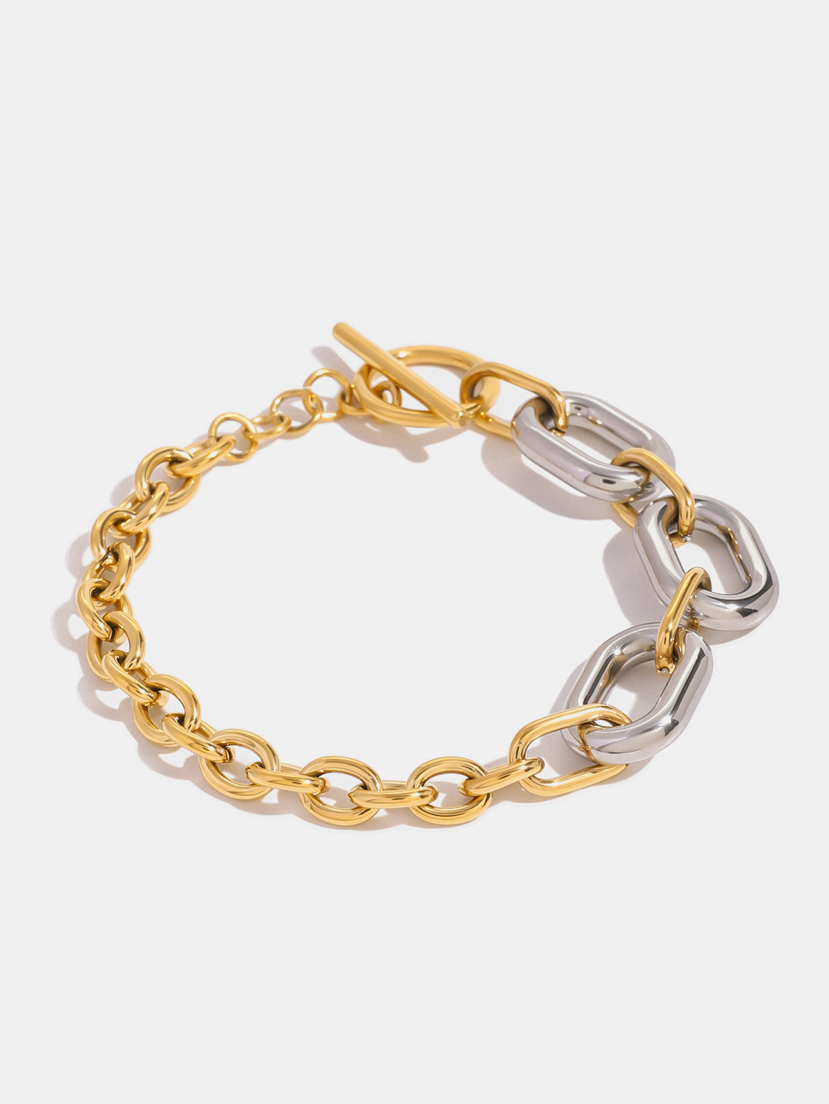 Women Chain Bracelet 18K Gold-Plated Gold Silver Stainless Steel Jewelry