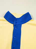 Women's Casual Set Color Yellow Block Patchwork Half Button Top and Shorts 2pcs d908ffc91e324f2a947d94657c25979c-Max-Origin Trendsi