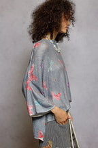 POL Butterflies Knit Top Gray Round Neck with Outseam Rolling Edge d90ba3f2-533d-4c60-9755-cca06c35be8d-Max-Origin Trendsi