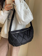 Quilted Polyester Large Crossbody Bag Zipper Hobo Handbags d9123388-eb92-48e5-ba83-b02557f16335-Max Trendsi