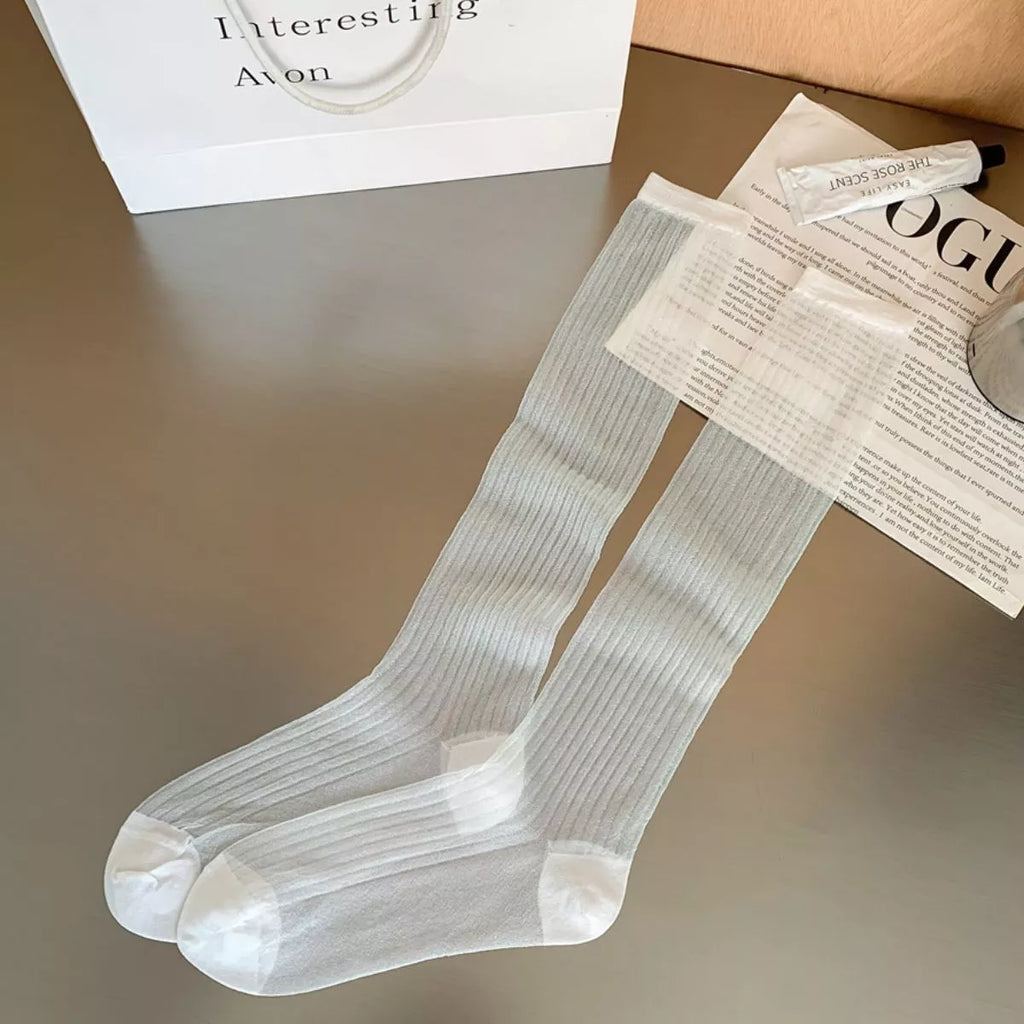 Knee-High Women's Socks Scrunch 1-pair White One Size d917cd2b-82fd-4053-b704-75cc2887e01a-Max-Origin Trendsi
