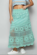 POL Midi Skirt Floral Lace Turquoise Tiered Crochet Lined Cotton One Size Turquoise One Size d94ef15f-3826-4484-a9c5-349fa1d0569d-Max-Origin Trendsi