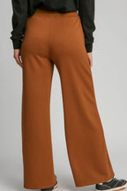 Umgee Women Pants Terracotta Wide Leg Drawstring Waist with Pockets d9516017-58fd-4587-bf92-55836172a0c5-Max Trendsi
