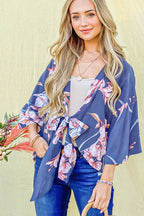 And The Why Floral Print Top Front Bow Tie Knot Dolman Sleeves d952c7ef68e042b1abd843be942f3c18-Max-Origin Trendsi