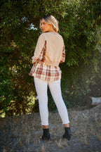And The Why Sweatshirt USA Stock Double Layered Plaid Contrast Long Sleeve Top d95804ae-2061-4f1e-9b4a-d52a67858360-Max Trendsi