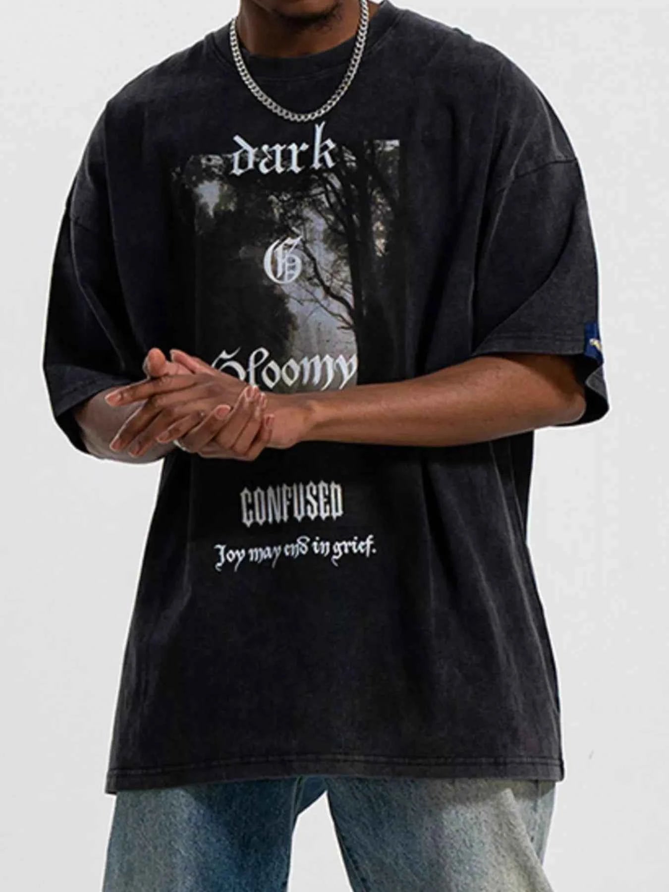 Men's Graphic Oversized Washed T-Shirt