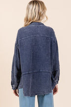 Mittoshop Textured Shirt Dark Navy Collared Neck Long Sleeve with Pocket d9778d43-b688-44ec-b514-4d687e3a6226-Min Trendsi
