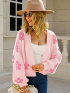 Cardigan Angel Wings Flower Open Front Long Sleeve Knitwear d977e656-a5b8-44af-94bf-17c20e030f4a-Max Trendsi