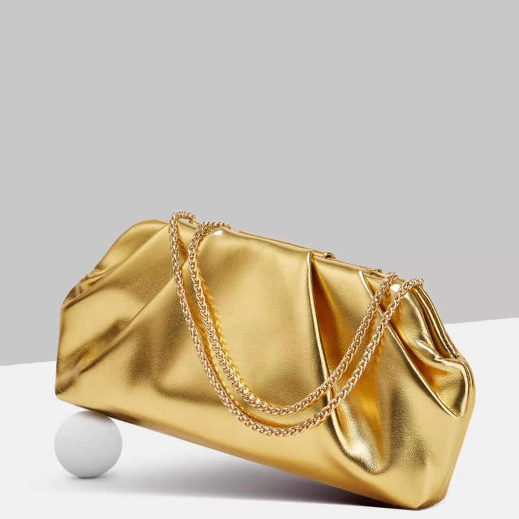 Women's Crossbody Bag Evening Ruched Shoulder Bag with Chain Strap Canary Yellow One Size d97ab03d-3a45-4a2a-9220-a1975695fac8-Max-Origin Trendsi