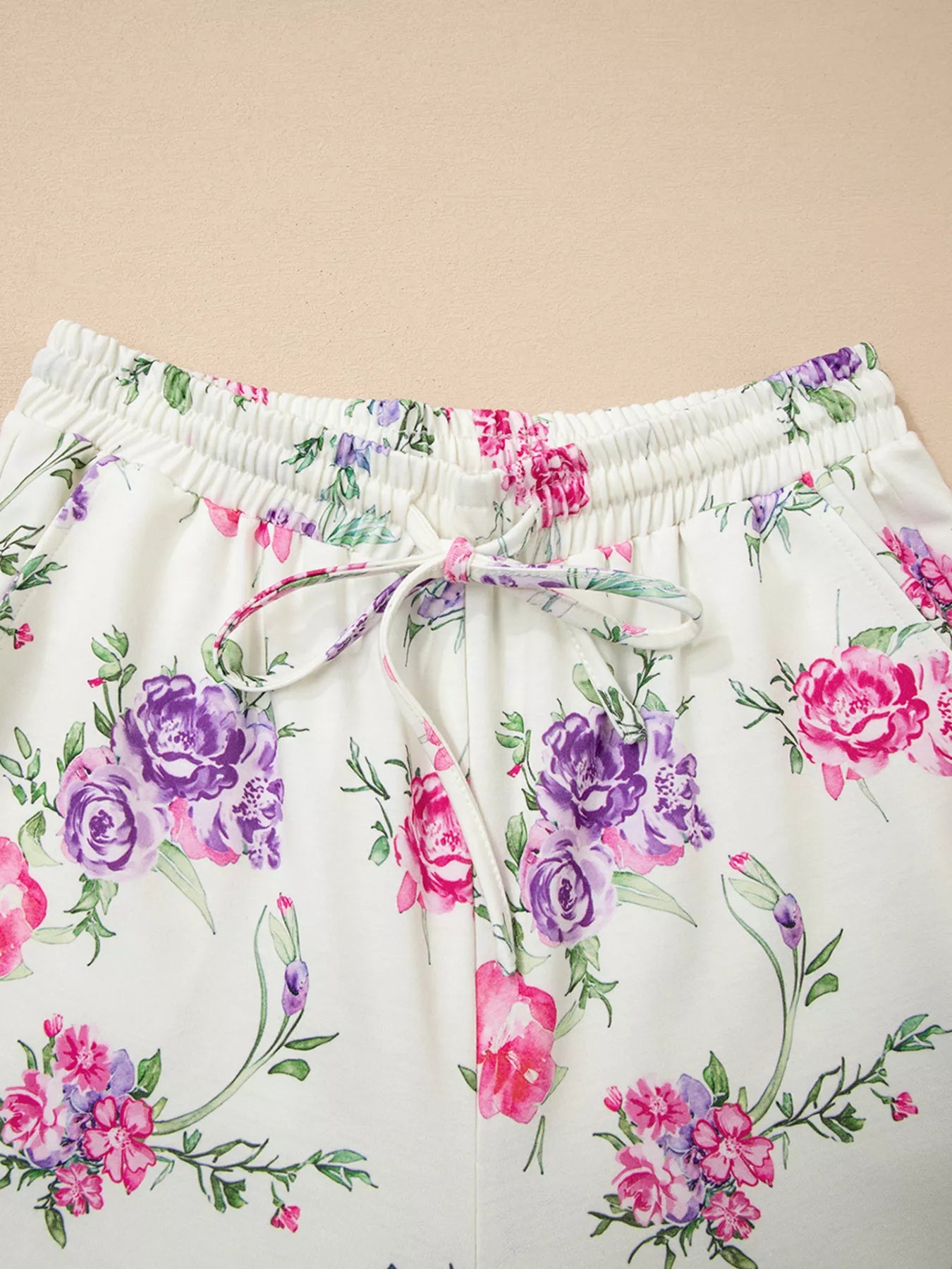 Women's Lounge Set Floral Print Round Neck Top and Drawstring Pants 2 Pcs d985398c0a094b22b4877af68b358fa5-Max-Origin Trendsi