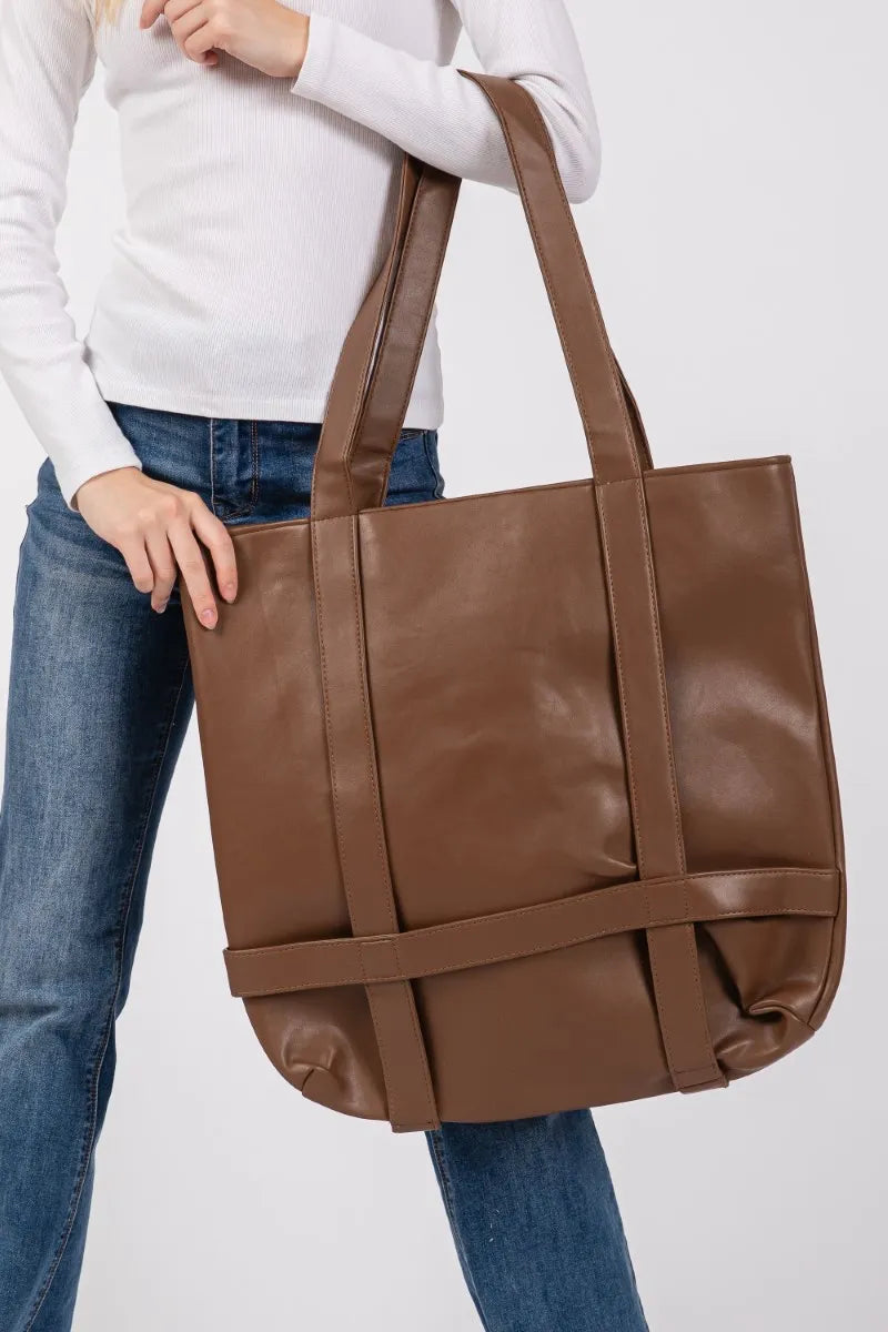 Extra Large Tote Bag Fame Hat Carrier Brown Pu Leather Oversized Handbag d994a963661a49b38c8398f791866111-Max-Origin Trendsi