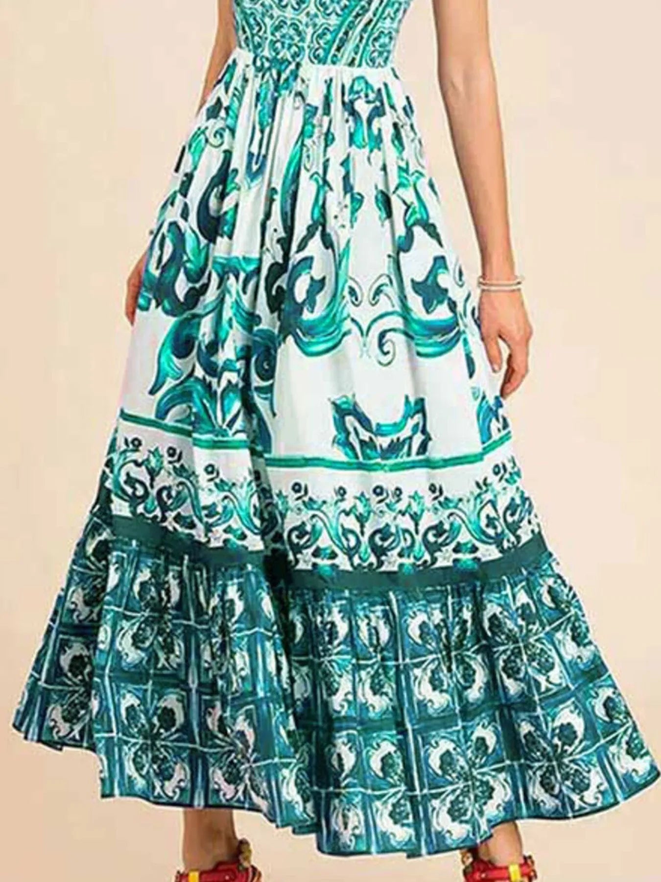 Maxi Cami Dress Printed Sweetheart Neck Ruffled Empire Waist d9b931af-e1b6-4bb3-9bfa-8a741c18a6b8-Max-Origin Trendsi