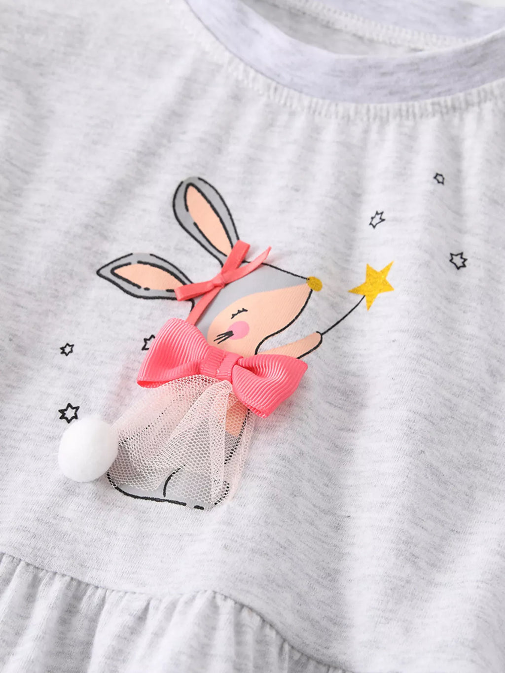 Girls Set Ruffle Top Light Gray Long Sleeve Top & Polka Dot Pants Set for Children d9d3b538ad7447a6ba0ec50bc24f491a-Max-Origin Trendsi