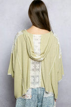 POL Hoodie Womens Pale Sage Short Sleeve Top with Lace Detail d9dcadd6-7710-4980-9a1a-6fcd20df9285-Max-Origin Trendsi
