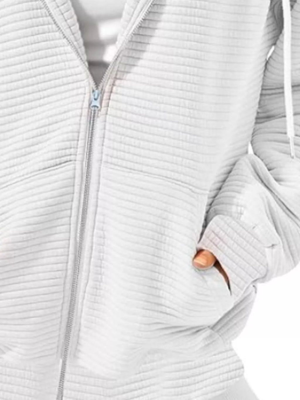 Women's Hoodie Zip Up Drawstring Hood Dropped Shoulder Long Sleeve d9e1b141-f4e5-4aa7-8ef6-ab796be28b21-Max-Origin Trendsi